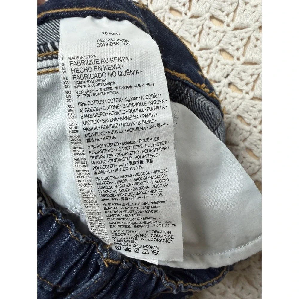 Levi's Denim Skirt Girls Size 10 Reg Blue Jeans High Rise Pull-On Pockets
